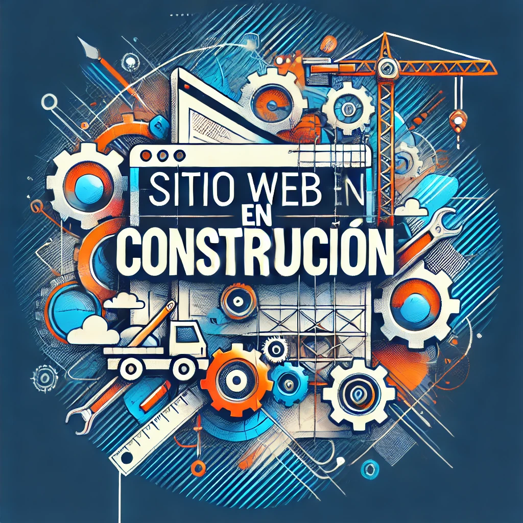 DALL·E 2024-10-09 17.08.29 - A modern and dynamic image featuring the text 'Sitio Web en Construcción'. The background should include abstract elements such as a half-built websit